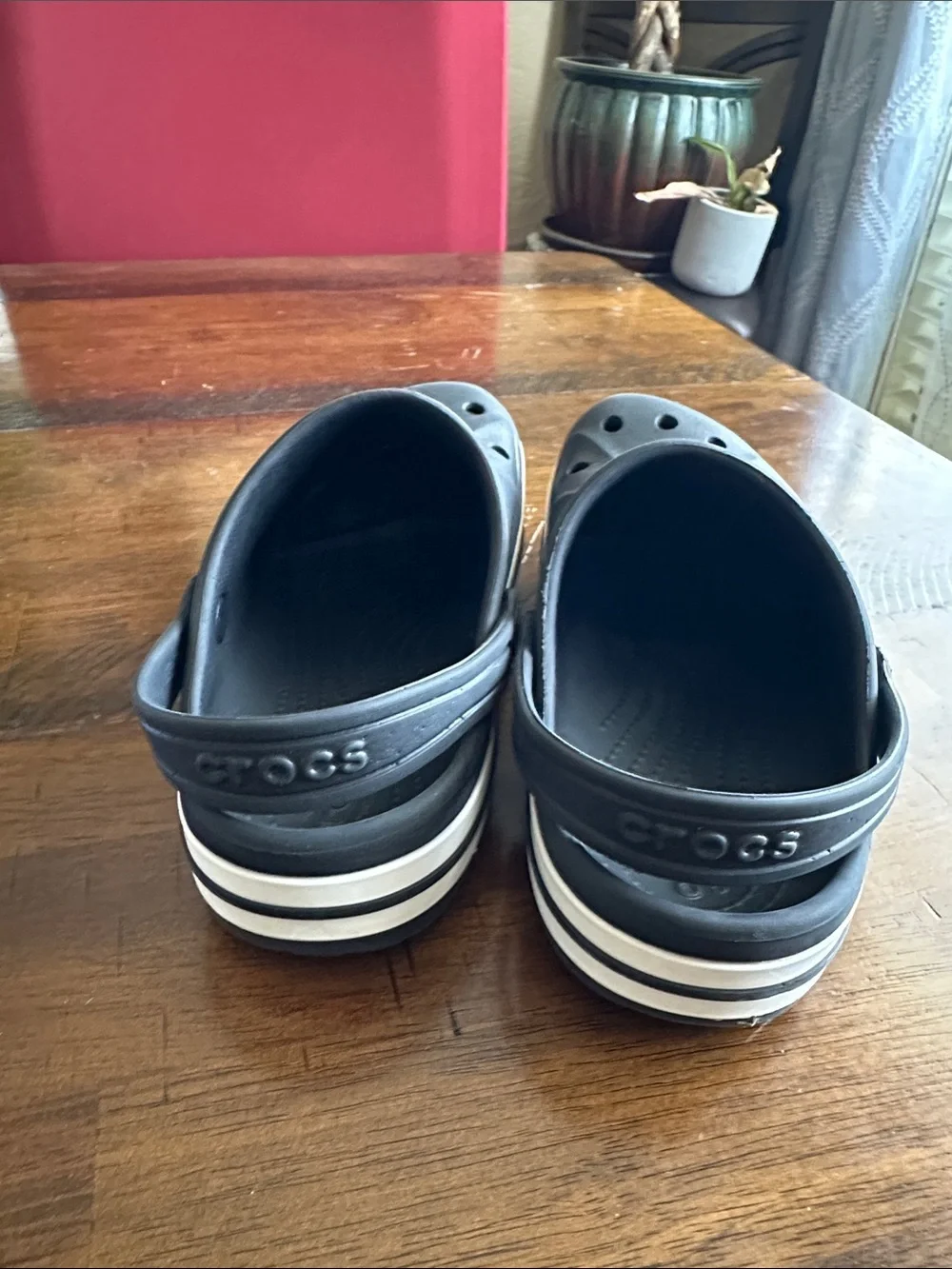 CROCS Kids Black Clog with White Trim